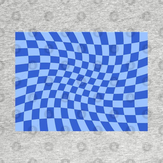 Twisted Checkered Square Pattern - Blue Tones by DesignWood Atelier